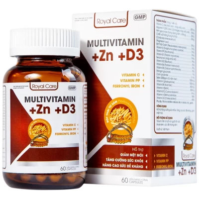 Viên uống Multivitamin +Zn +D3 Royal Care hỗ trợ tăng cường sức khỏe
